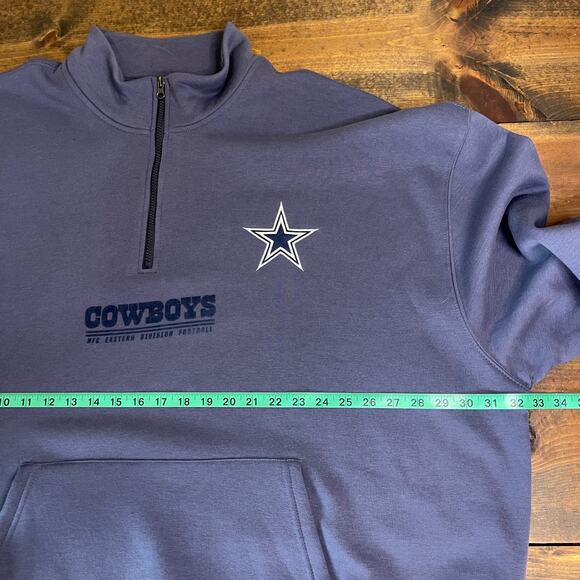 NFL Cowboys Essential Quarter Zip Sweatshirt Navy Game Day Men's Size XXL - Picture 10 of 12